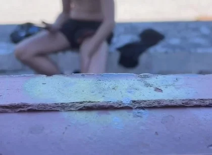 Amateur Boy Caught Freeballing and Exposing His Boner