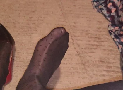 Teasing My Pattern Black Pantyhose