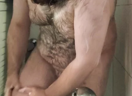 Fat Bear Taking a Shower