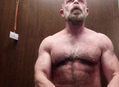 Hairy Stepdaddy Solo in Lockerroom