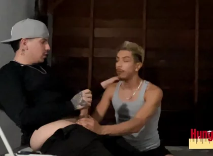 Gay Cholo Sucks Gang Thugs Cock