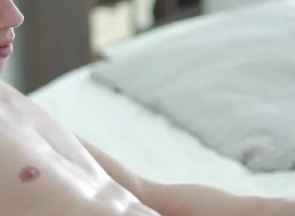 Handsome young boy displays his hole and wanking his big dick
