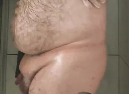 Fat Bear Taking a Shower