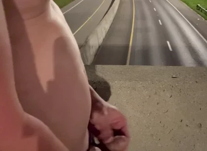 Asian Muscle Hunk Strips Naked on the Bridge - Ripped Flexing & Massive Cumshot
