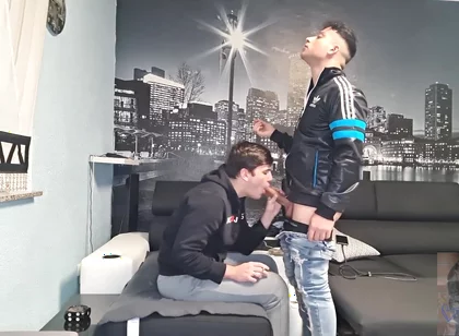 Smoking scally boy cock sucking