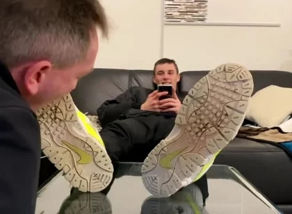 German smoking master sneaker licking