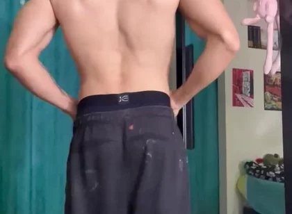 Mr Muscle Tiago Florez You Flex the Muscles of His Back so That You Love