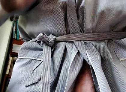 You See Pops Big Floppy Cock and Man Sack in His Robe