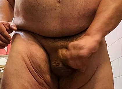 Bubba Bear Cums in the Bathroom