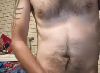 Big Dick Wanking and Smoking Topless