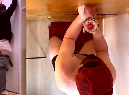 Golden Gloryhole Cum. Young Stud Rams His Thick Hard Cock