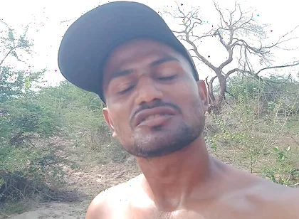 Full Sweat on Boy Face Moving on Hill Full Sweat
