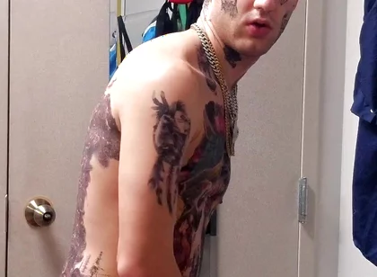 Face Tatted Dildo Fucking