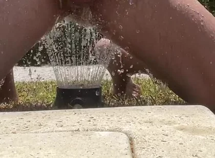 Cum with Water in the Garden