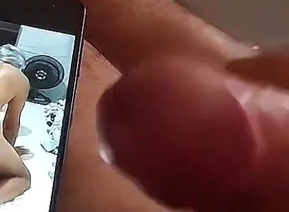 Ladysilva Masturbating Her Hot Cock Watching Her Video on Her Cell Phone