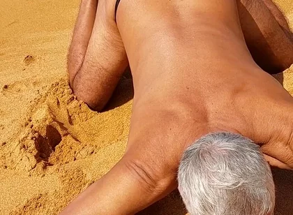 Ladysilva on the Beach in Panties Showing off Her Hot Ass
