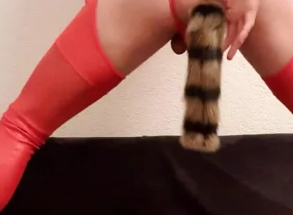 Plug Fox Tail in My Ass Hole