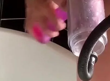 Dildo Stretching in the Bath