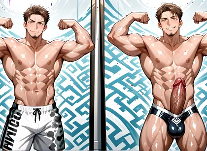 Ai Sexy Oiled Muscle Men