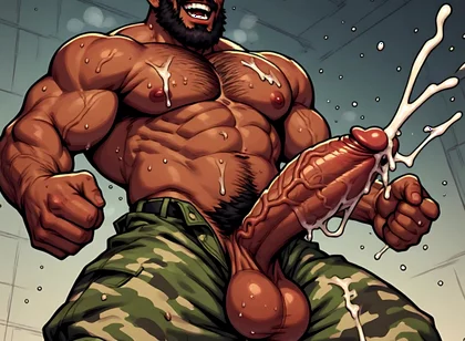 Hairy Muscle Men Monster Dong Art