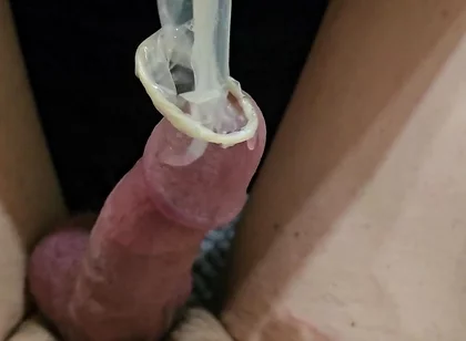 I Shoot Cum in a Used Condom After Using My Under Armour Crew Sock to Jerk off