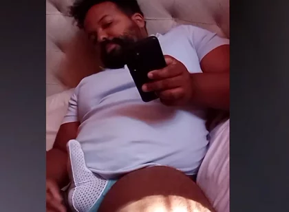 Stepdaddy Bear Plays with Covered Cock on Live
