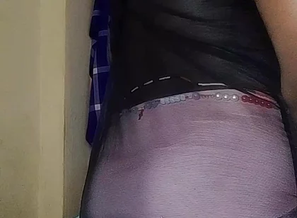 Pretty Sissy Jerks Dick and Grabs His Ass in Lingerie