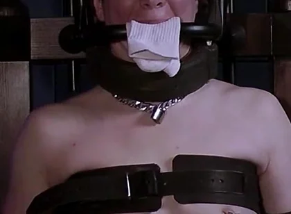 Rikki in Bondage Chair Steel Gag System & Sock Stuffing