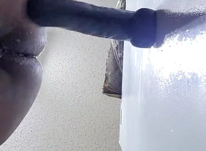 14 Inch Dildo Stretches Me to the Max. It Made Me Piss Cum