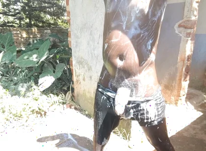 Black Teen Showering While Masturbating in Neighbors Washrooms