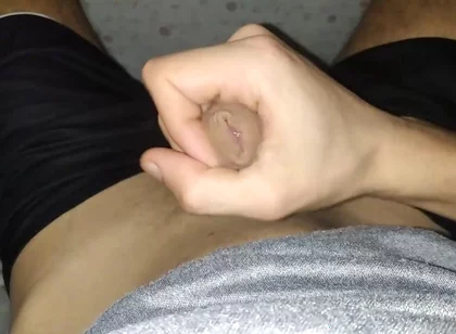 Morning Masturbation Under the Sheets of Beautiful Shaved Big Dick with Slow Cumshot