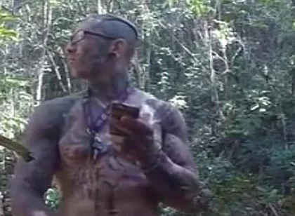 Handjob in the Waterfall Cumming with Soft Cock