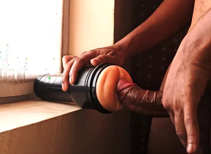 A Big Dick Fucking with the Sex Toy for First Time