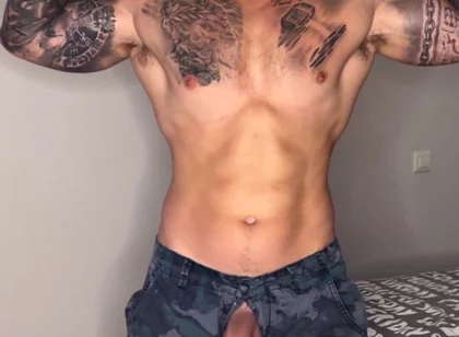 Military Huge Cumshot with No Hands