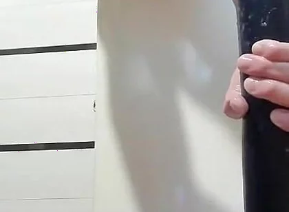 Lying on the Floor, I Insert a Long Toy Into My Sweet Young Ass, Enjoy Myself, and Expose My Large Anal Prolapse
