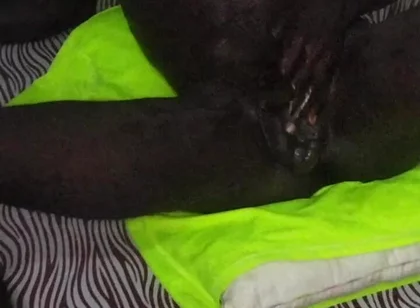 African Boy Wanking His Long BBC and Ended with Hot Cum