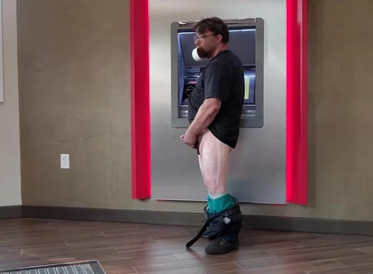Jerking off at Bank