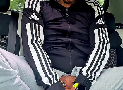 Chav-lad in a Tracksuit and White Socks Outside in Public Fun