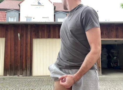 Russian Boy Plays with His Cock on the Terrace. Very Risky