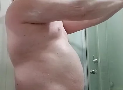 I Wax, Shower, Masturbate, Wick My Feet, Cum and Swallow My Cum in the Shower