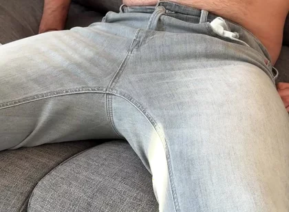 Big Cock in Skinny Jeans - Big Cumshot