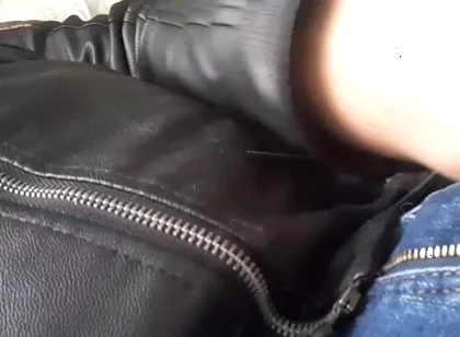 Cumming on a Leather Jacket