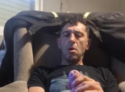 Guy Masturbating on the Sofa