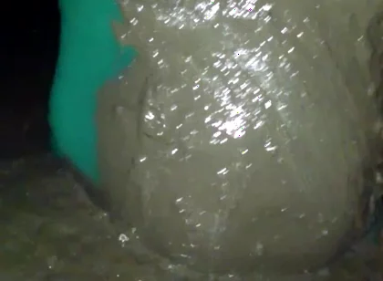 POV Pissing my nylon pantyhose leotard and mud play.