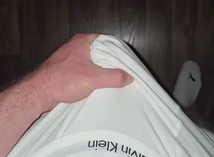 Heavy Load! German-russian Squirts Through the Fabric of the White Ck Boxers!