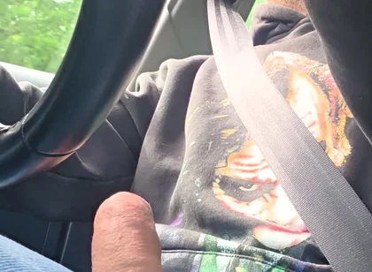Straight Guy Gets Horny and Jerks off While Driving, He Almost Got Caught