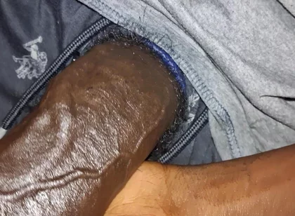 Juicy Oily Uncut BBC Stroking Slowly Close up