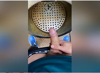 Risky Jerk-off In A Public Urinal In A Dutch Park