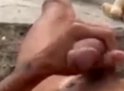 A Cumshot to Relieve Stress in the Backyard