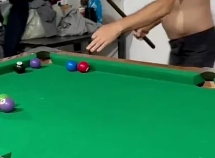 Sr Carmona and Victor Ferraz Playing Naked Billiards